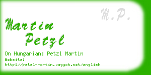 martin petzl business card